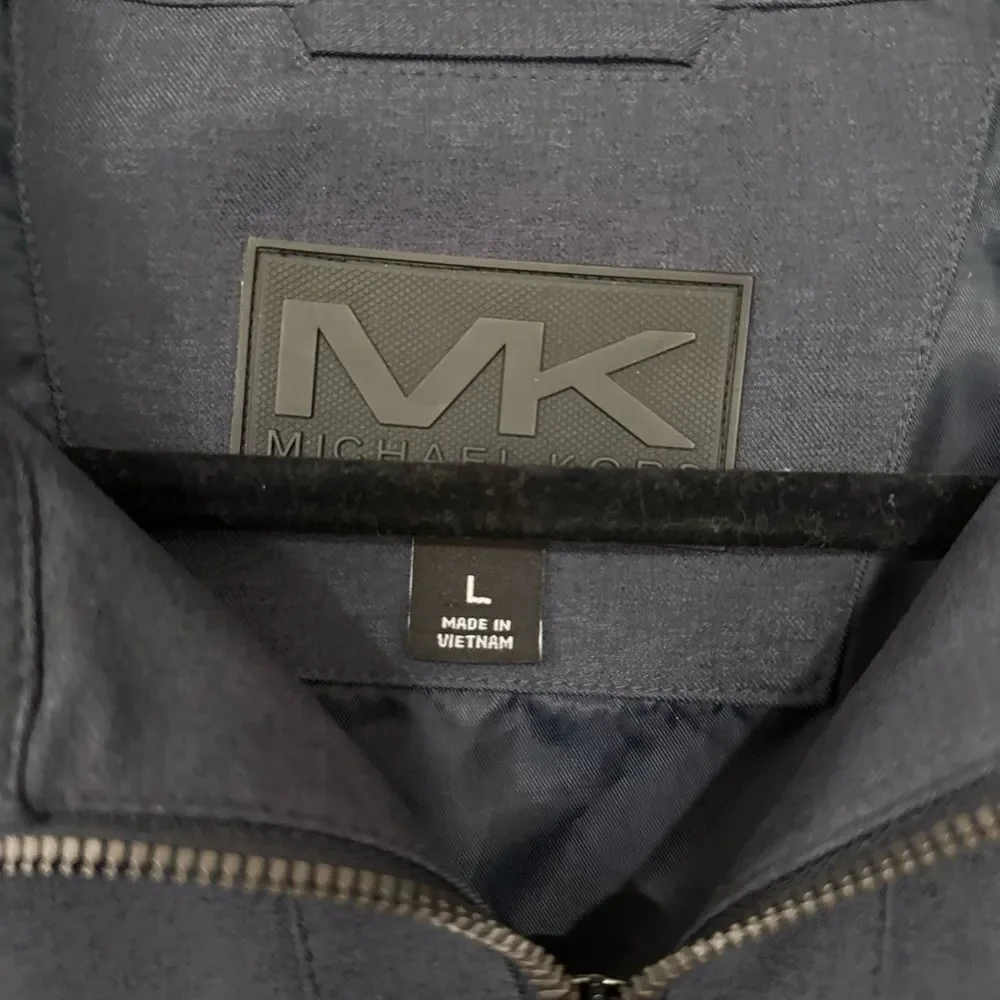 Michael Kors Mens Jacket Size Large Blue Bomber Jacket